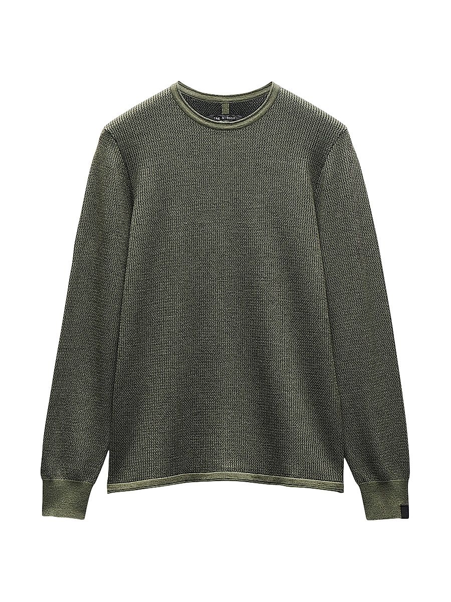 Men's Gregory Wool-Blend Crewneck Sweater - Dark Green - Size Large