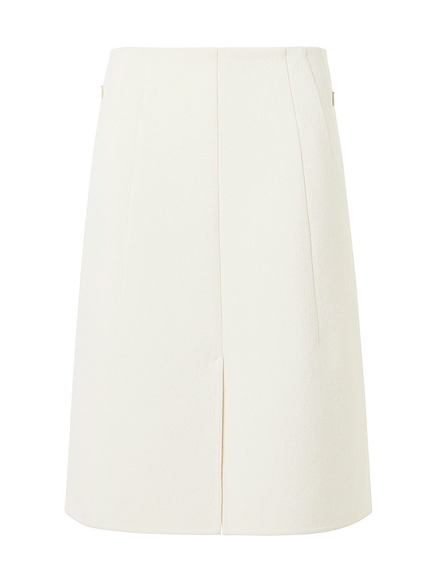 Women's Double-Face Cotton A-Line Skirt - Ecru - Size 14