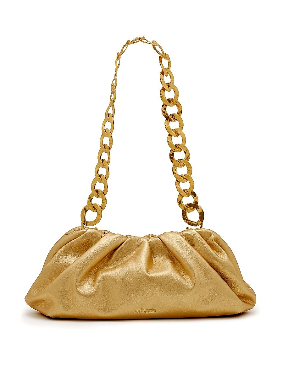 Women's Dulce Leather Shoulder Bag - Brass