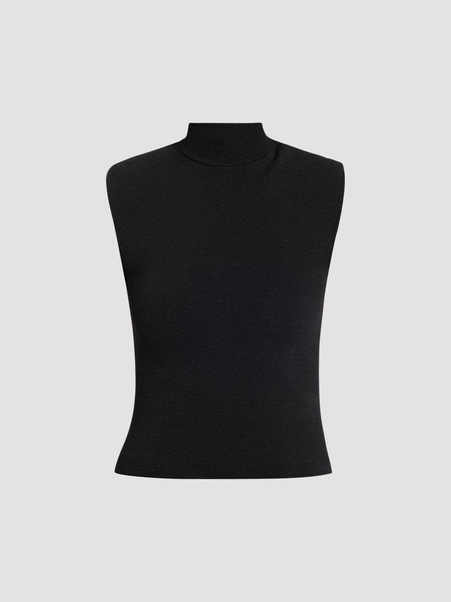 Toccin Women's Diala Compact Knit Sleeveless Top - Jet - Size XL