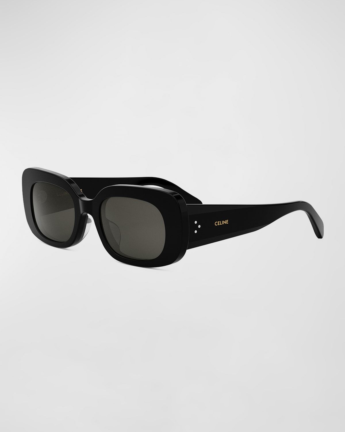 Bold 3 Dots Acetate Rectangle Sunglasses
