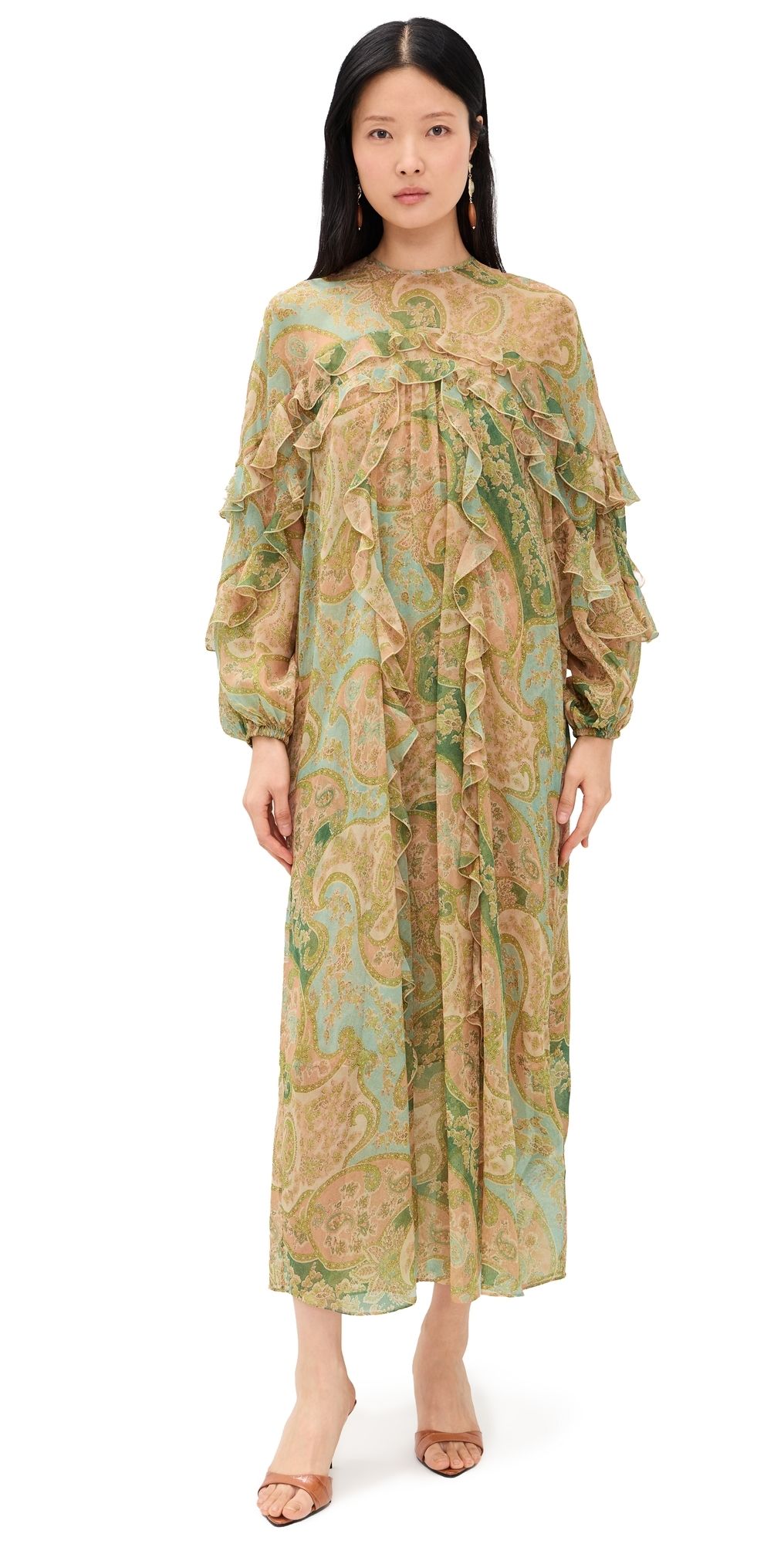 Zimmermann Luna Flutter Dress Sage Paisley 1