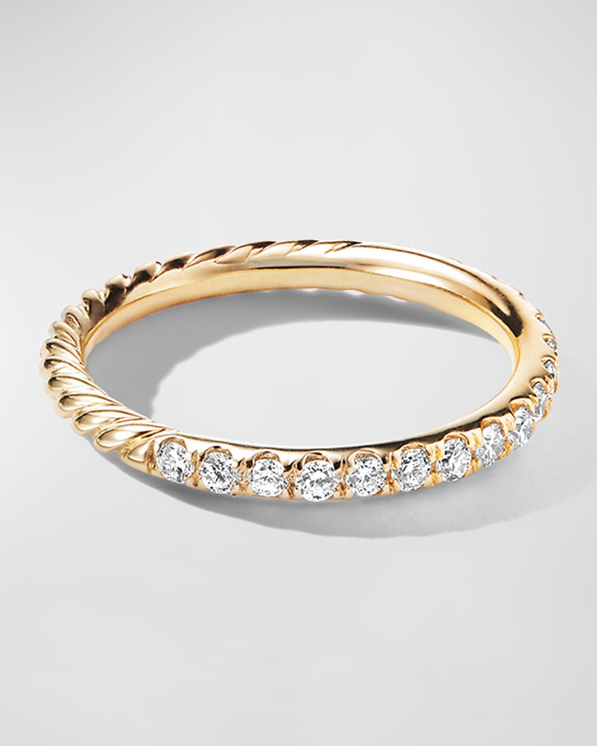 Cable Collectibles Stack Ring with Diamonds in 18K Gold