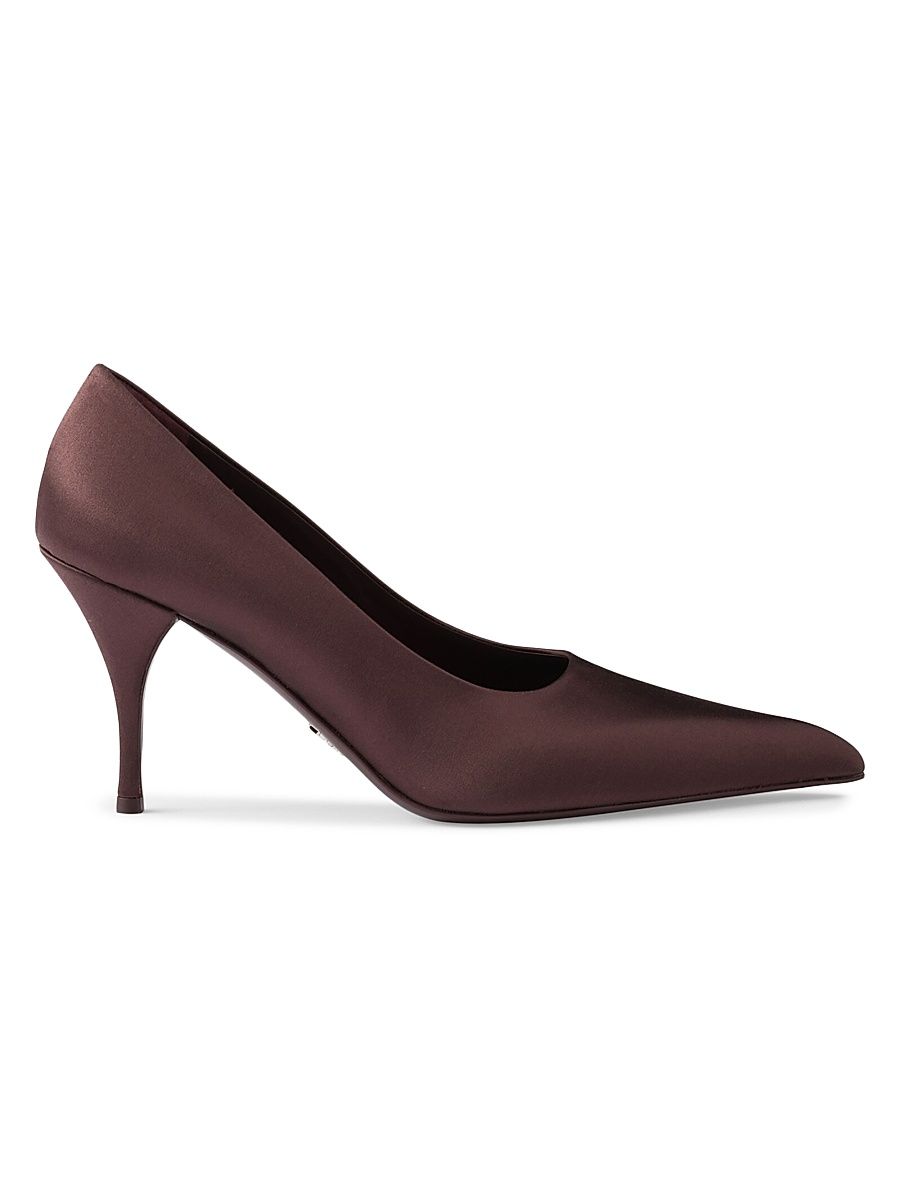 Women's Satin Pumps - Dark Red - Size 9.5