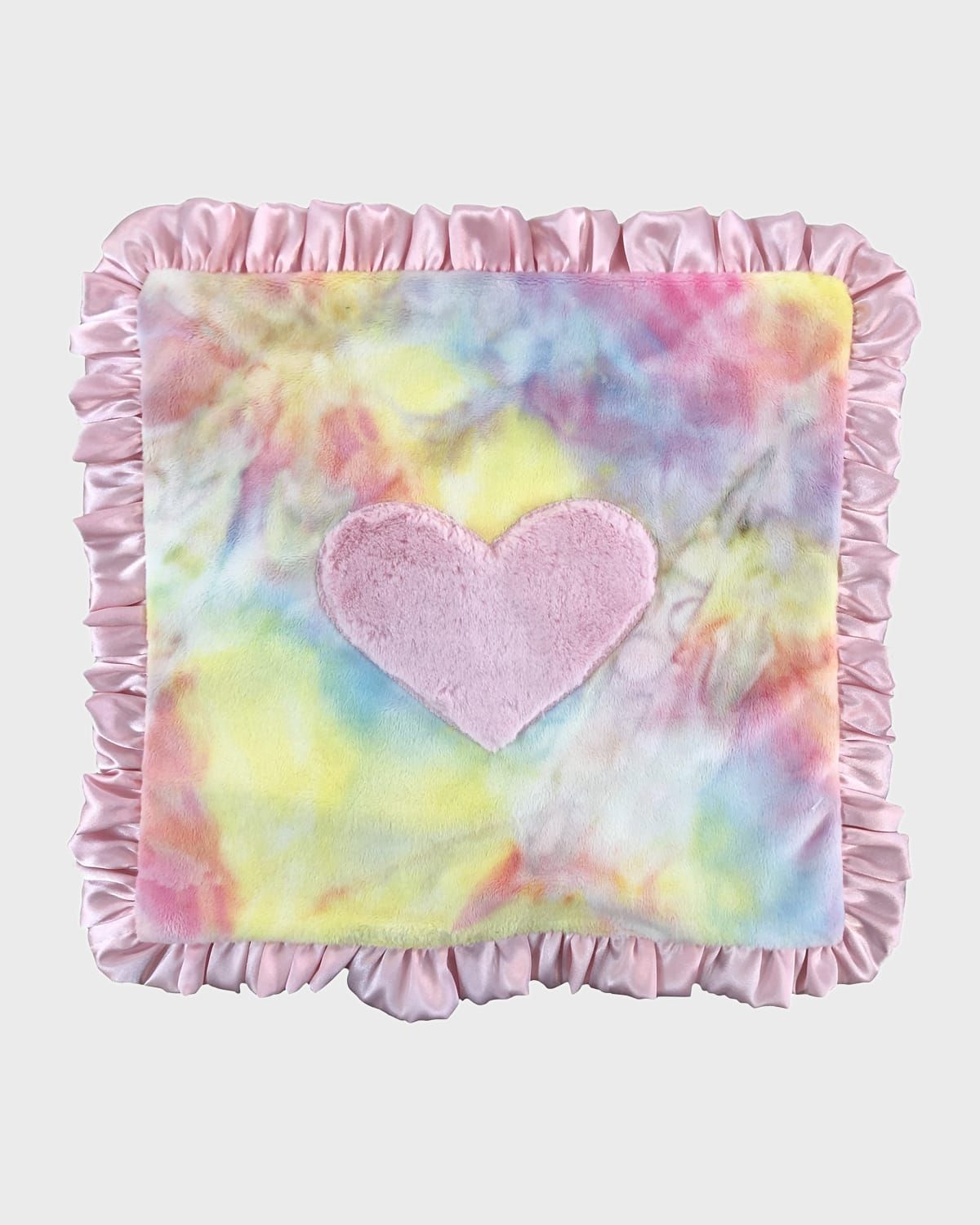 Tie-Dye Heart Satin-Trim Baby Blanket