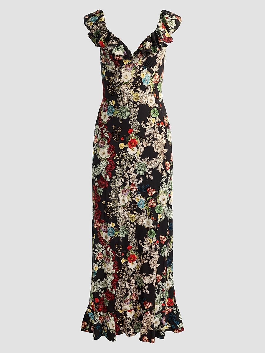 Women's Gemma Ruffle Maxi Dress - Free Spirit - Size 4