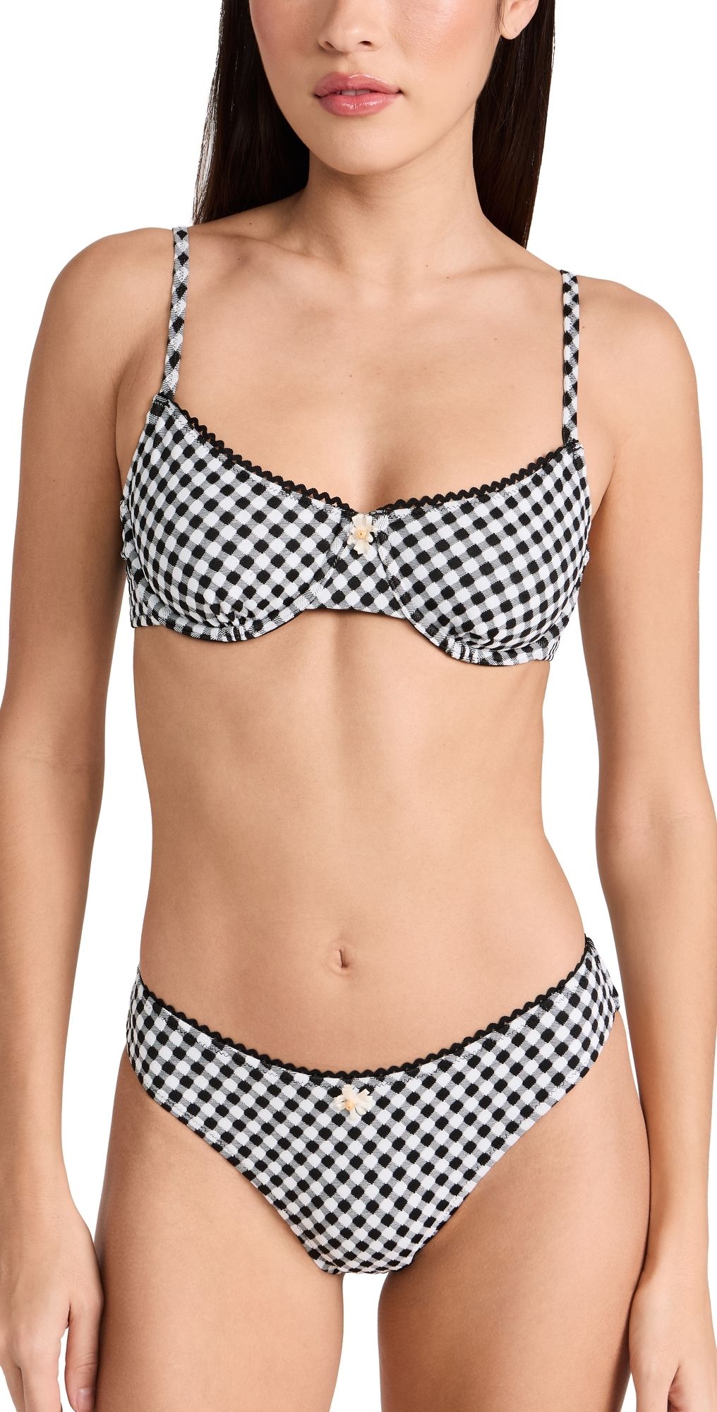 Solid & Striped The Daphne Bikini Top Blackout X Marshmallow S