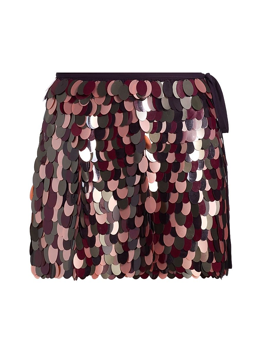 Women's Gabrina Sequins Miniskirt - Burgundy - Size 10