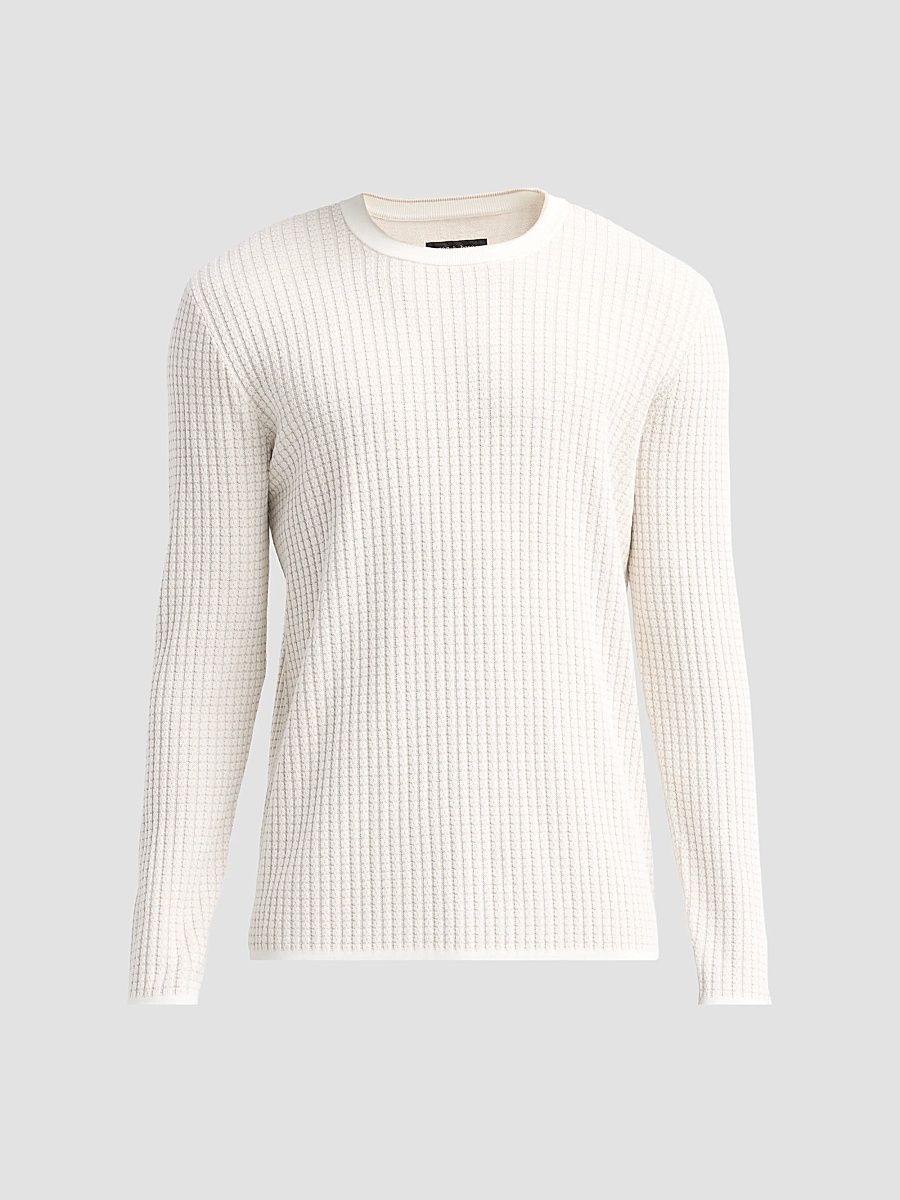 Men's Harvey Textured Knit Crewneck Top - Chalk - Size XL