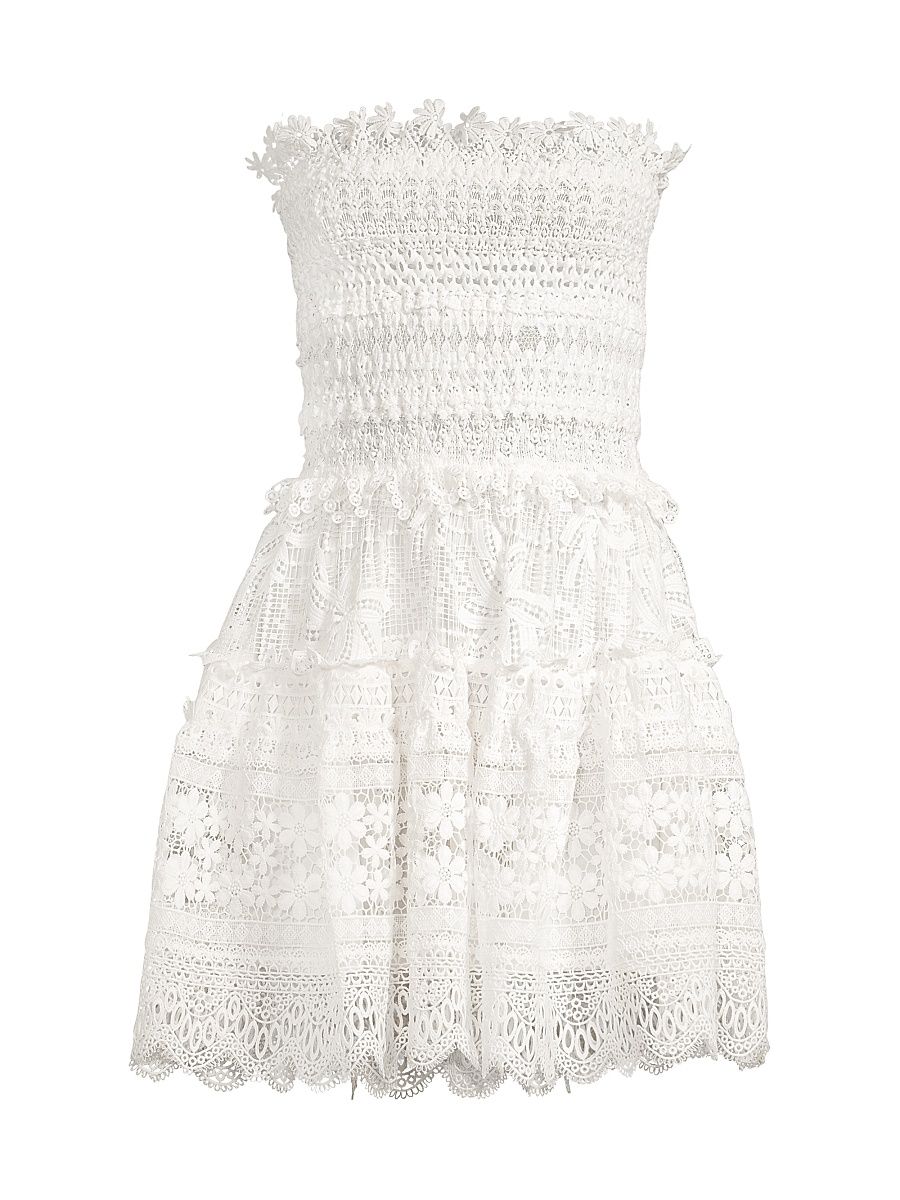 Women's Vallarta Lace Minidress - White - Size Large