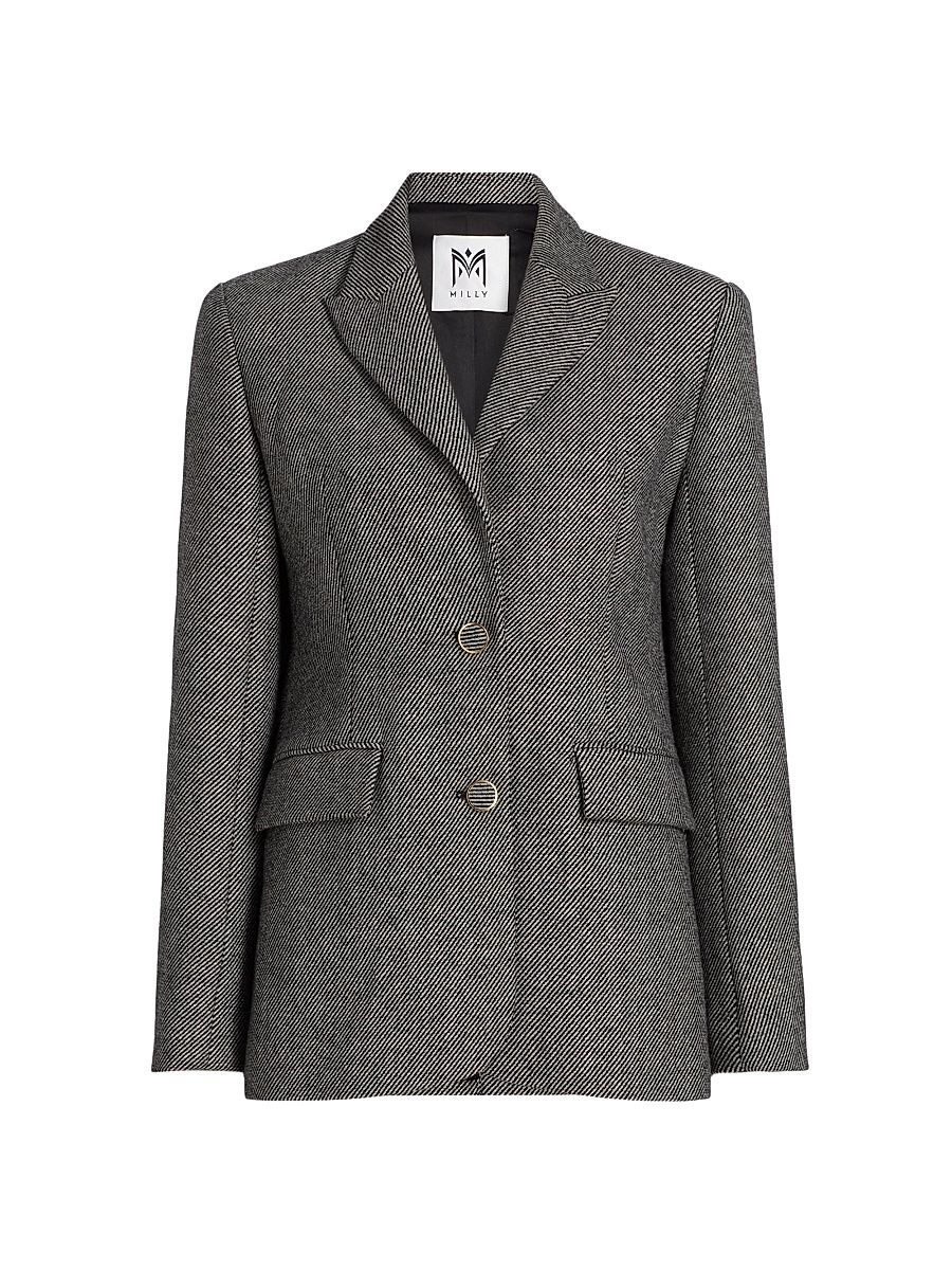 Women's Palmer Wool-Blend Single-Breasted Blazer - Grey Multi - Size 6