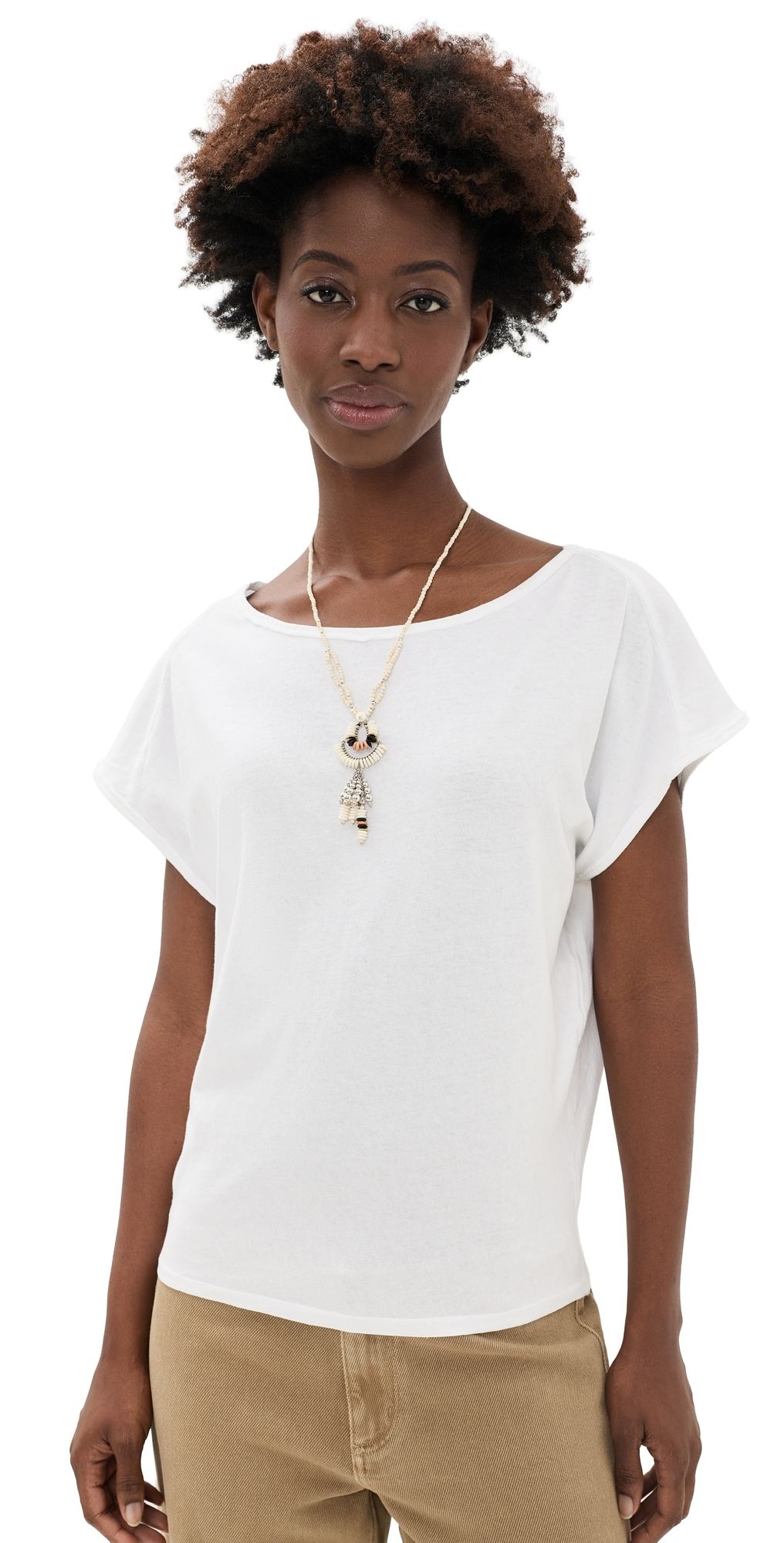 Free People Peggy Tee Clean Ivory XS