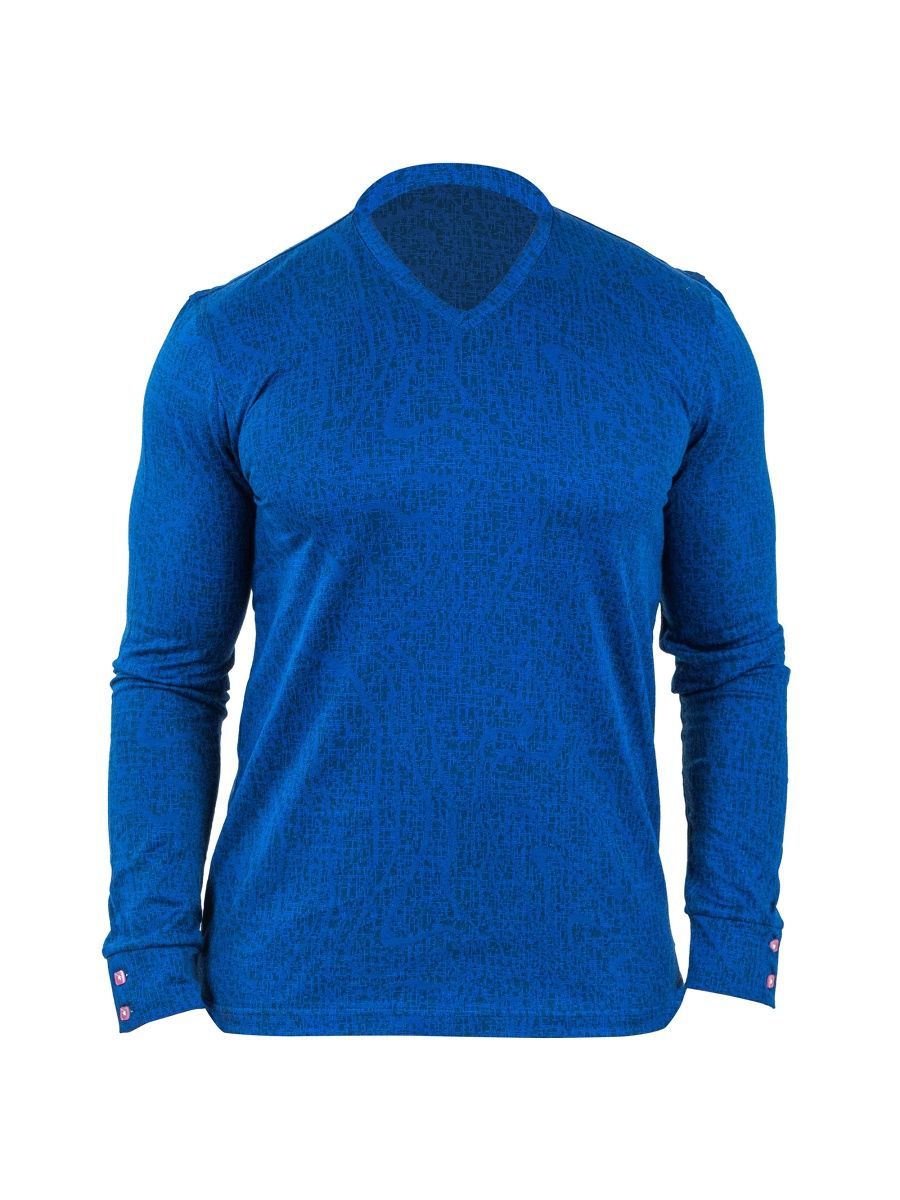 Maceoo Men's V-Neck Edison T-Shirt - Blue - Size Medium