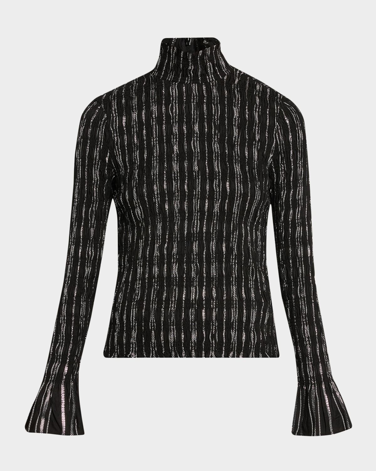 Cooper Smocked Turtleneck Top