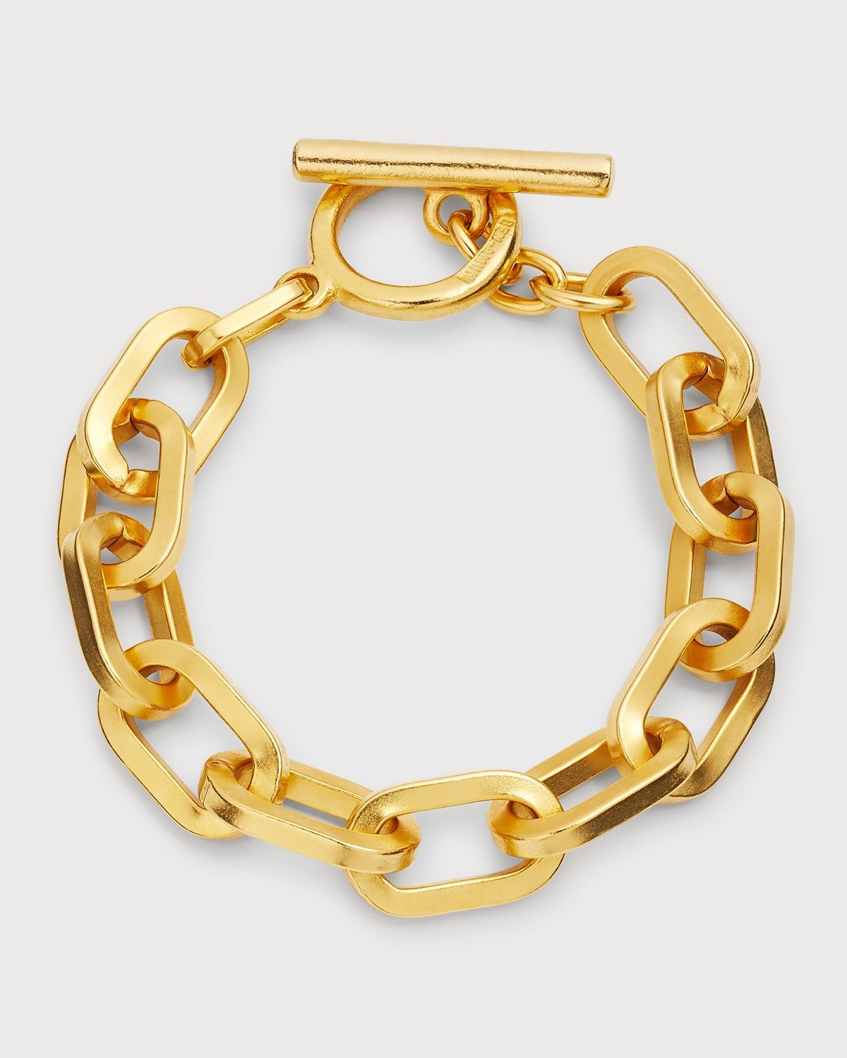 24k Gold Electroplate Oval Link Chain Bracelet