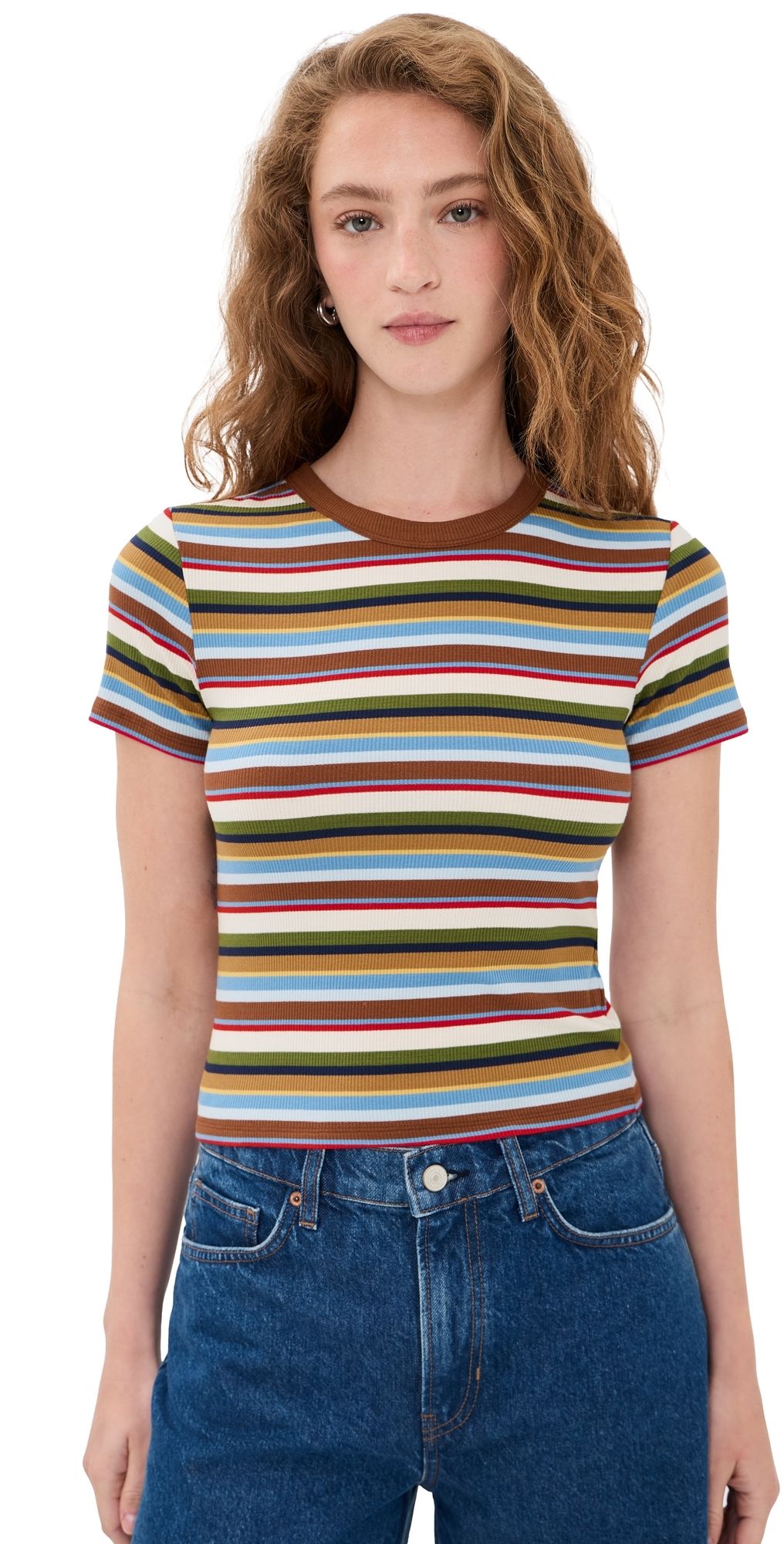 Joe's Jeans The Baby Tee Multi Variegated Stripe M
