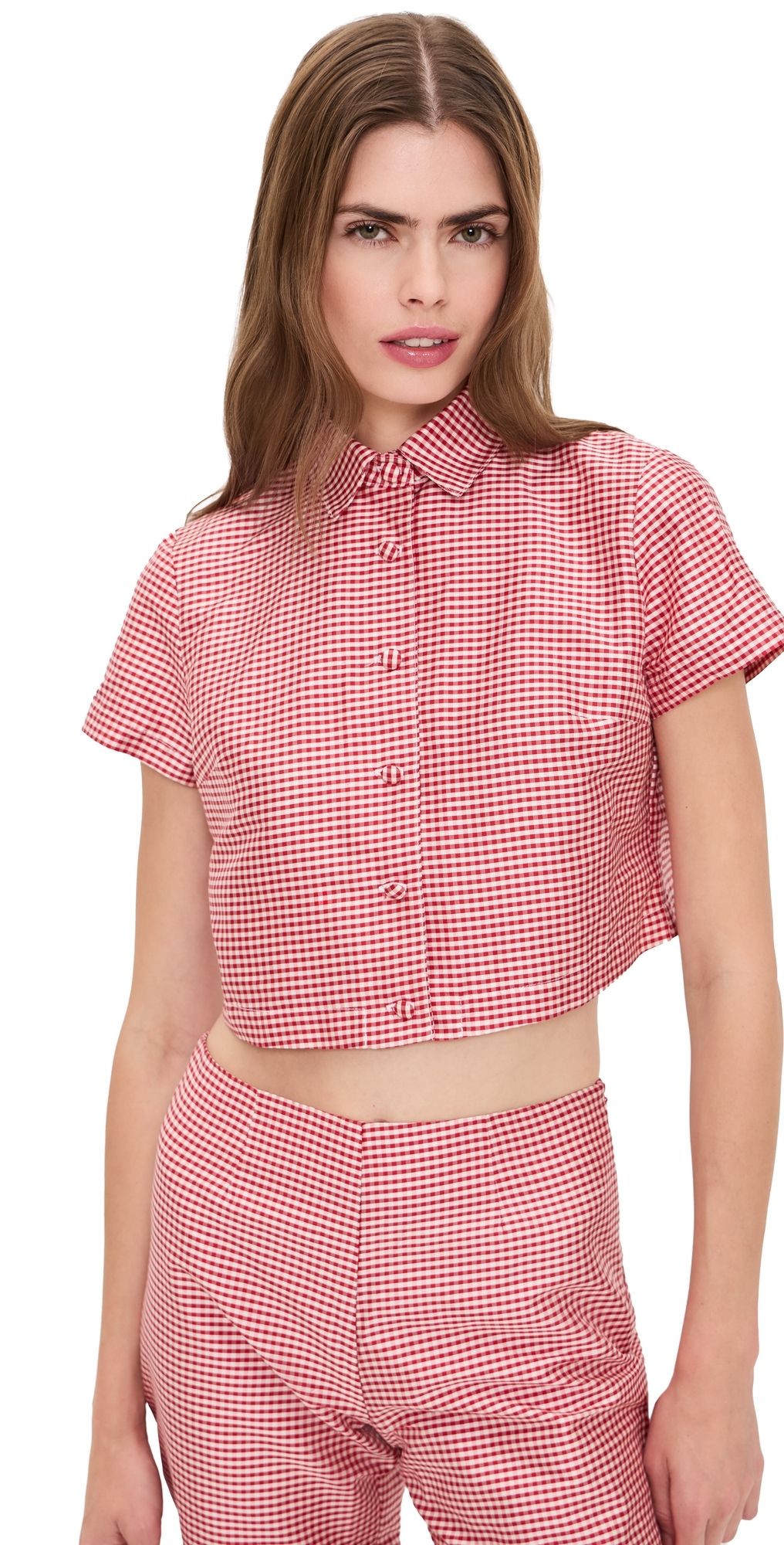 Damaris Bailey Phoebe Top Red Gingham M