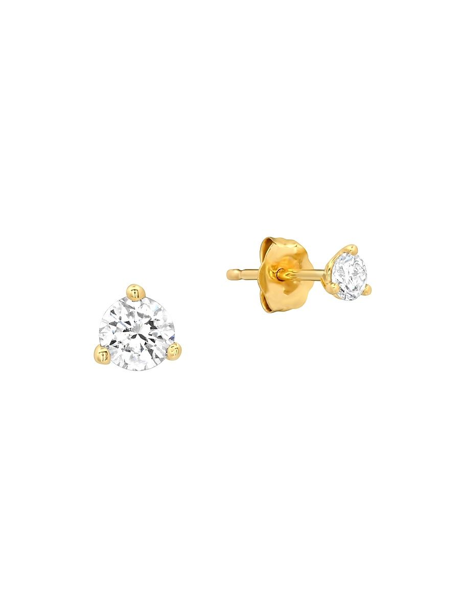 Women's 14K Yellow Gold & 0.16 TCW Diamond Stud Earrings - Yellow Gold