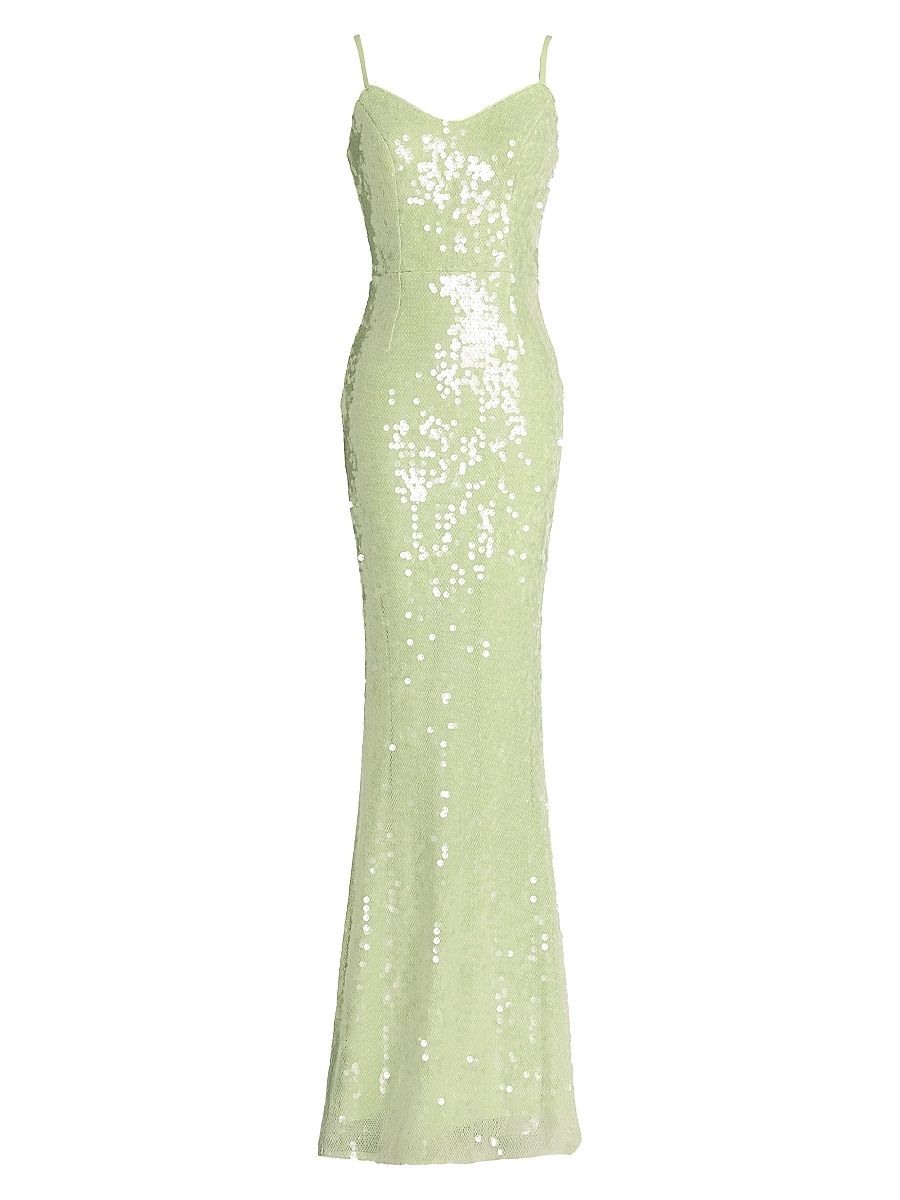 Women's Giovanna Sequin Sweetheart Mermaid Gown - Celery Juice - Size XL