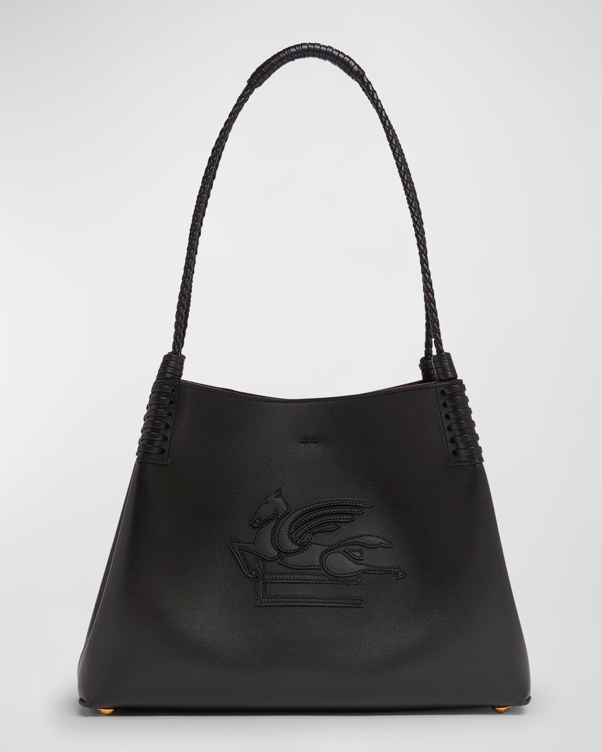 Libra Logo Leather Shoulder Bag
