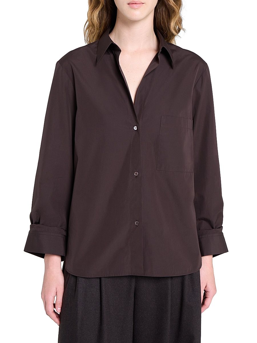 Women's Next Morning Cotton Shirt - Chocolate - Size Medium