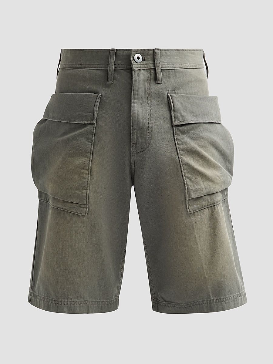 Men's High Pocket Sun-Faded Cotton Shorts - Sun Faded Orphus - Size 31
