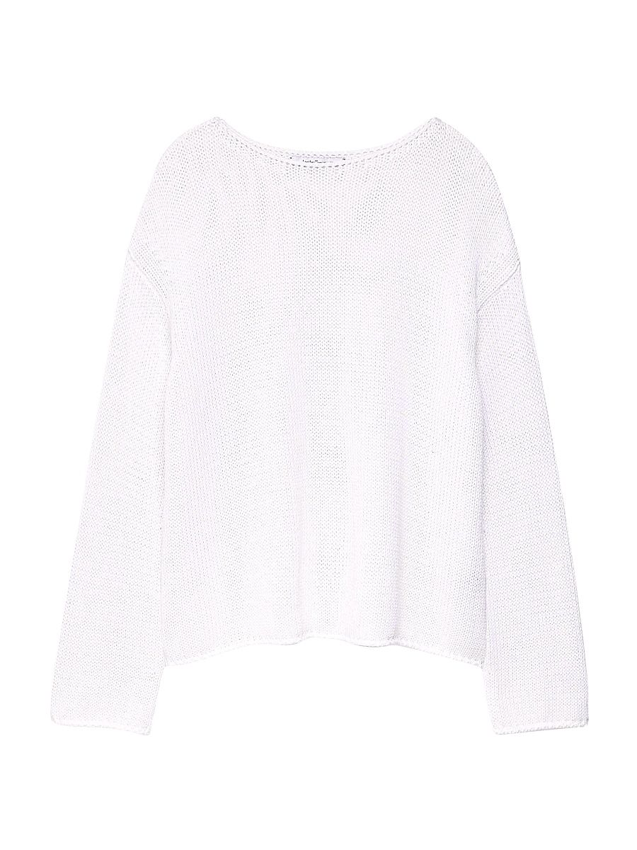 Women's Draped Knit Sweater - White - Size XL