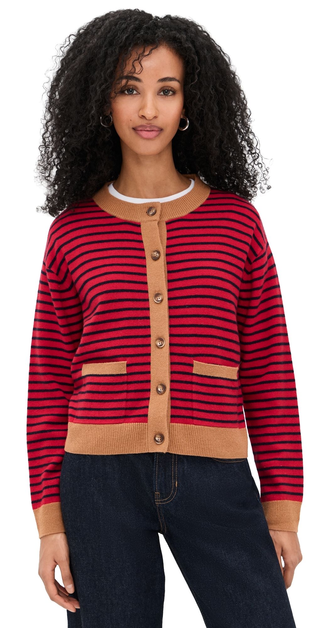 XIRENA Lillian Cardigan Red Stripe S