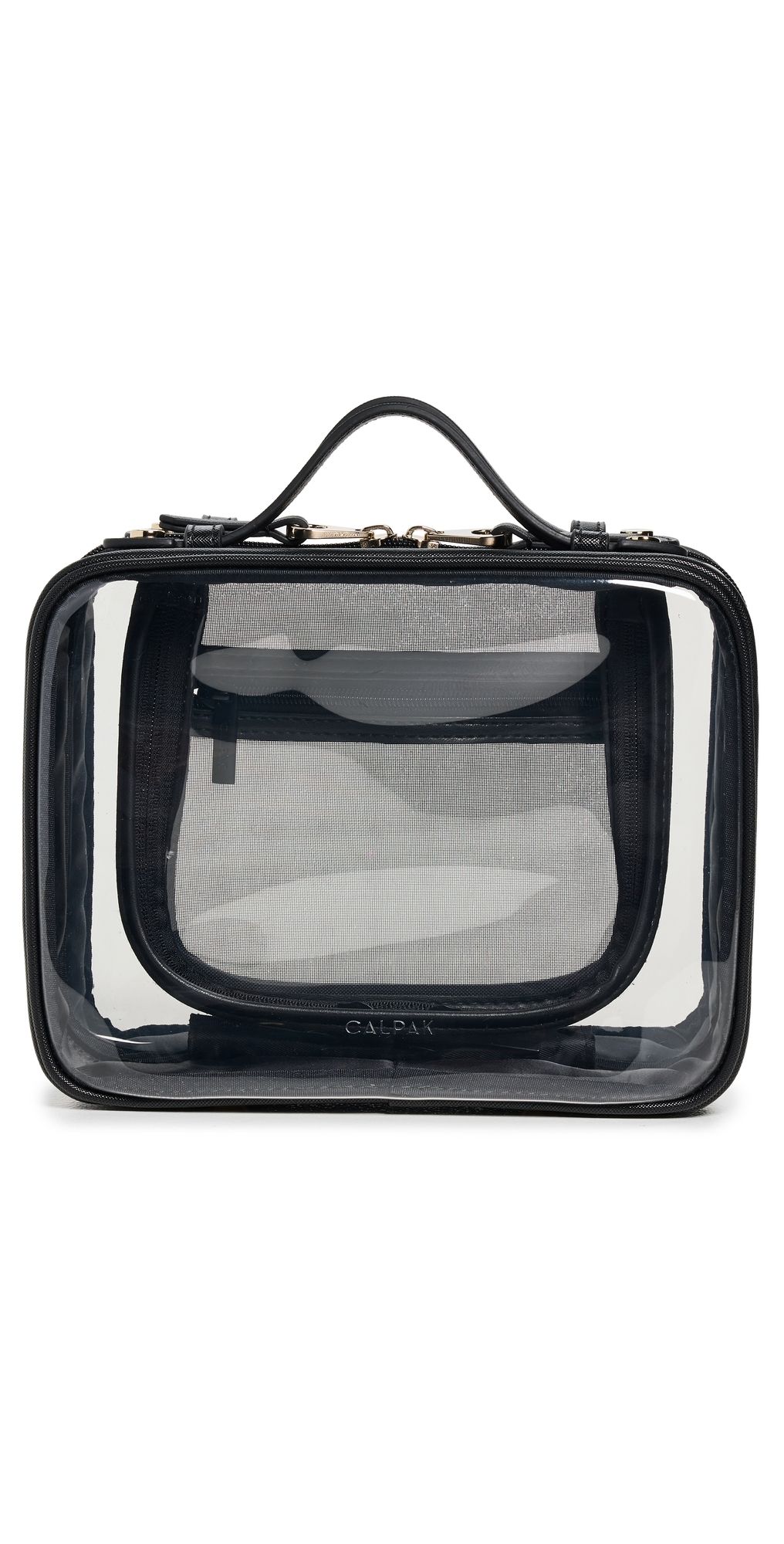 CALPAK Medium Clear Cosmetics Case Black One Size
