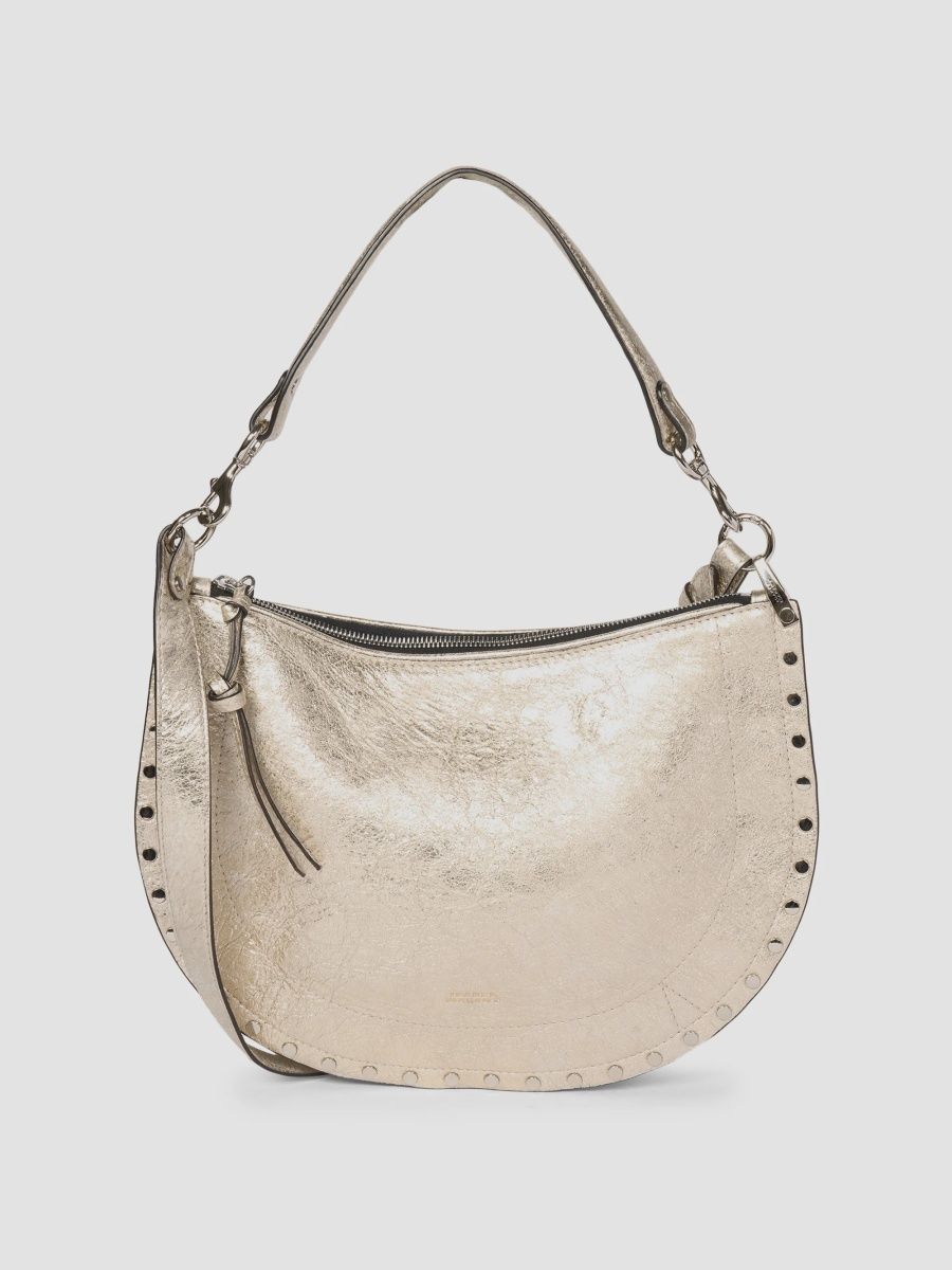 Isabel Marant Women's Oskan Metallic Leather Shoulder Bag - Light Gold