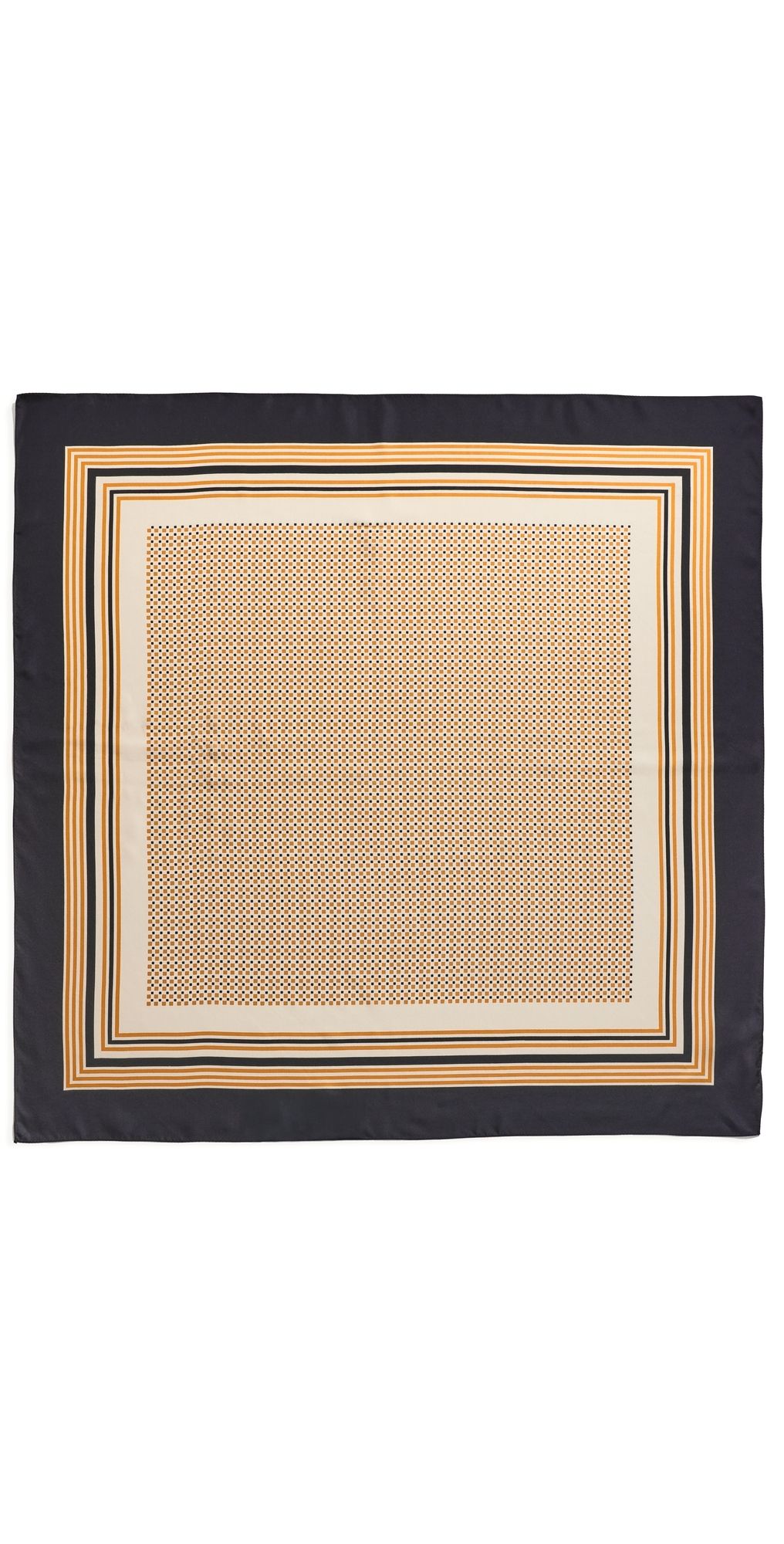 A. L.C. Albers Print Silk Scarf Black/Caramel Dotted One Size