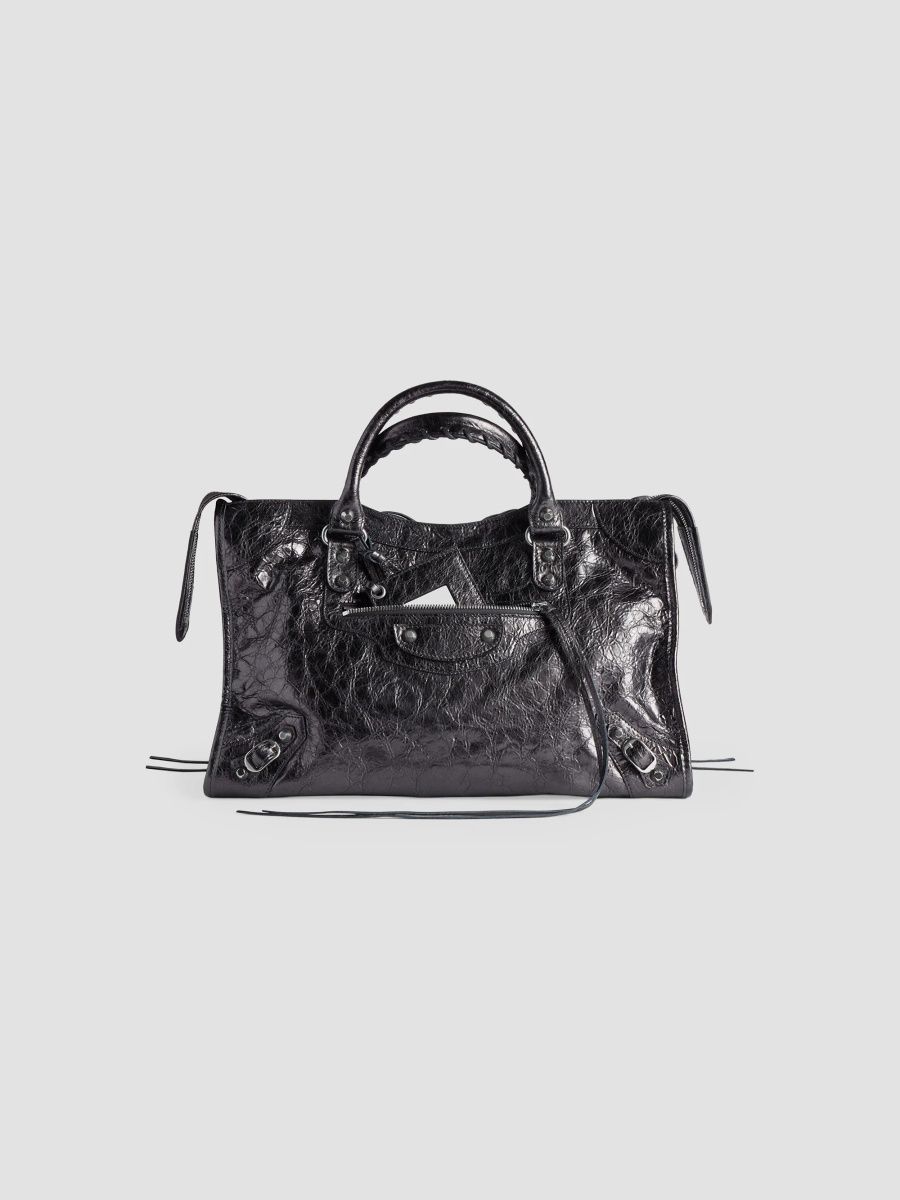 Balenciaga Women's Le City Bag Medium Crossbody Bag - Steel Grey
