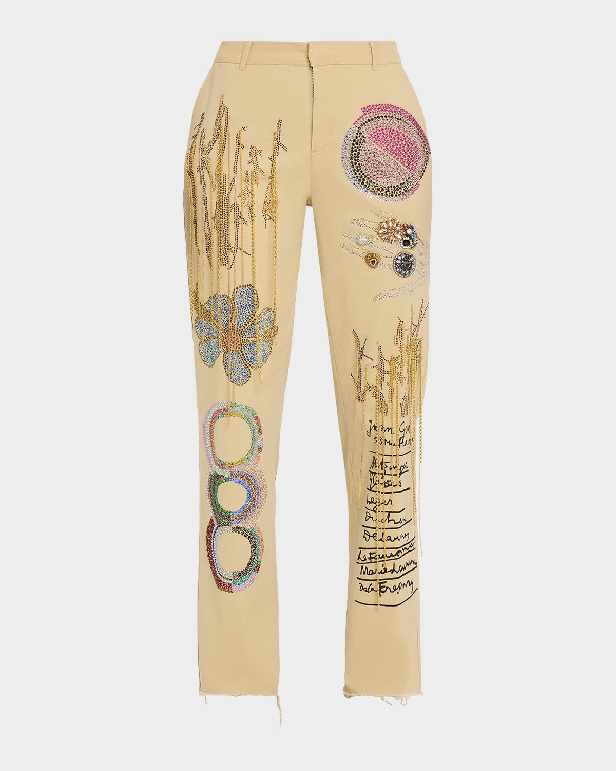 All At Once Embellished Straight-Leg Chino Pants