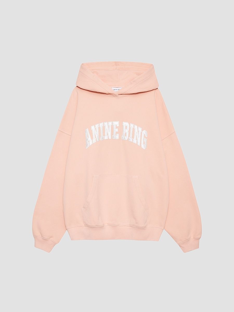 Women's Harvey Logo Cotton Fleece Hoodie - Blush - Size XS
