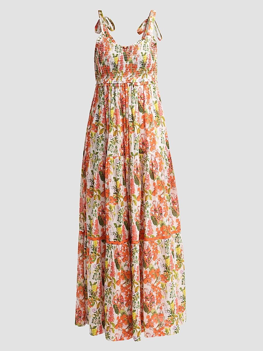 Women's Reece Floral Cotton Maxi Dress - Multi Palm Haze - Size XS