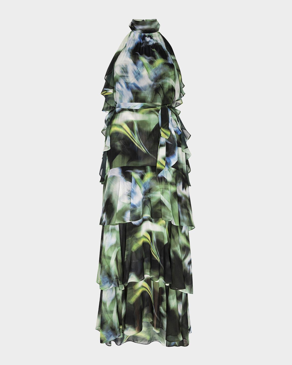 Calissa Ruffled Chiffon High-Low Dress