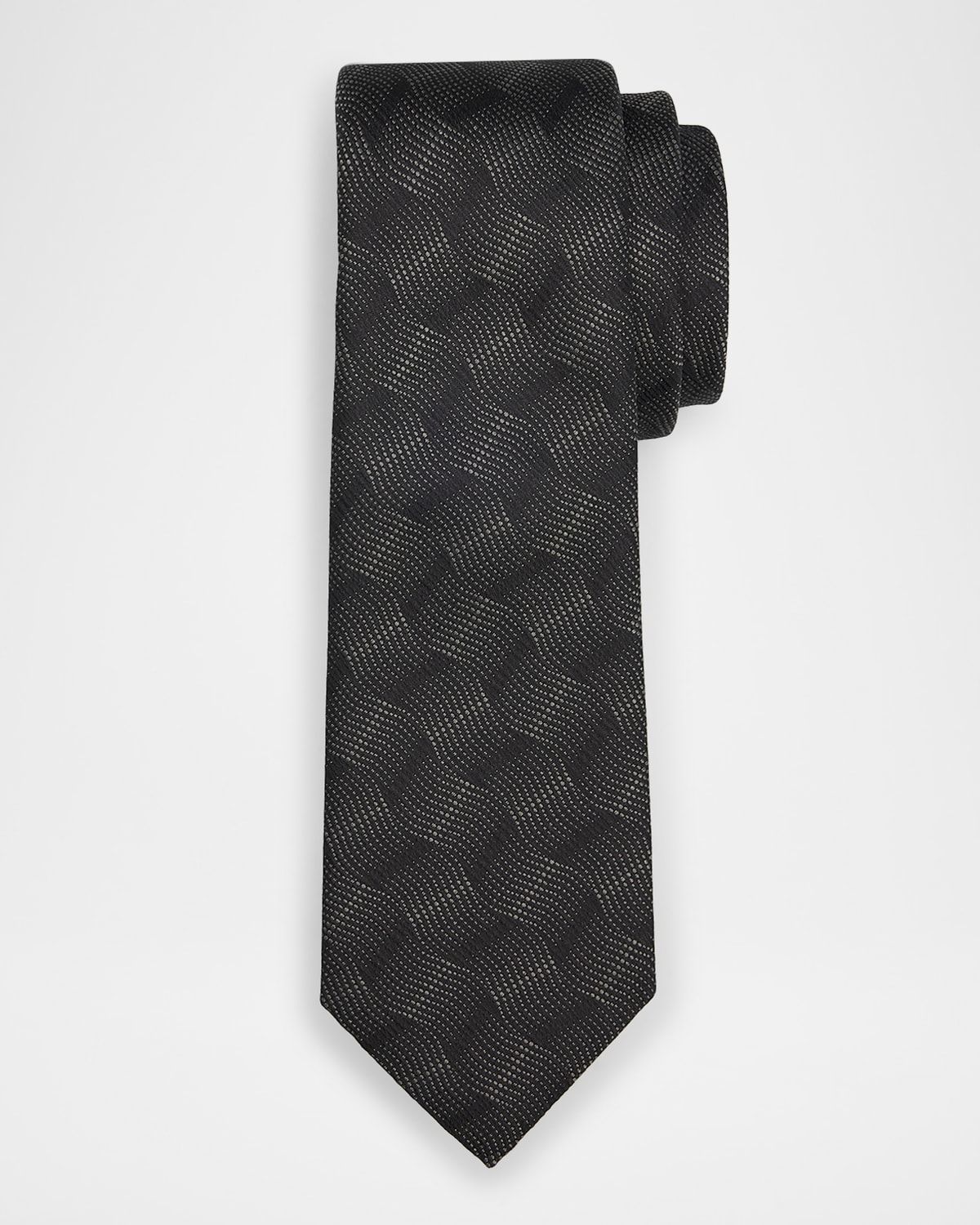 Men & apos;s Wave Jacquard Silk Tie