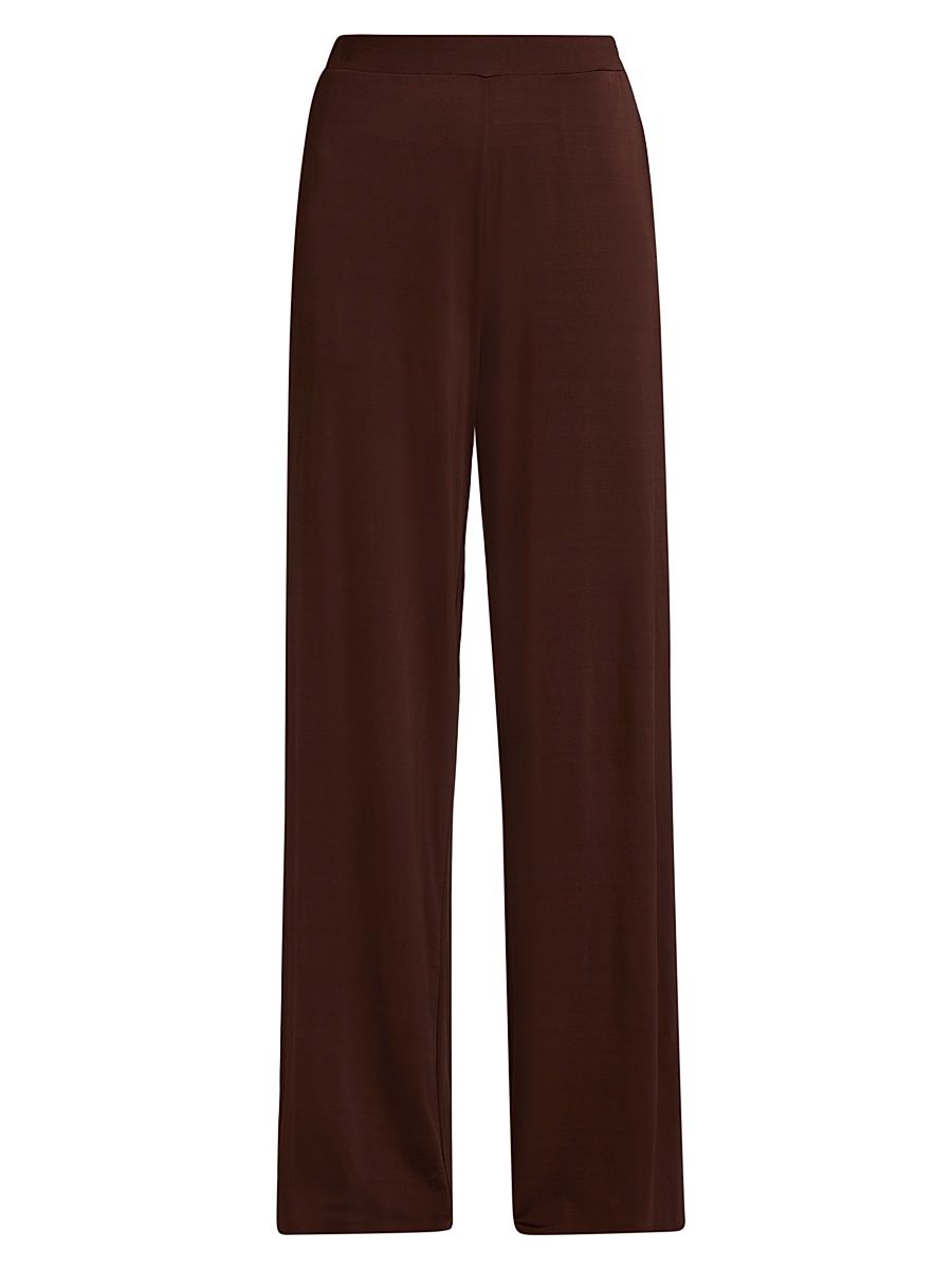 Women's Kelela Sheen Jersey Wide-Leg Pants - Coco - Size Large