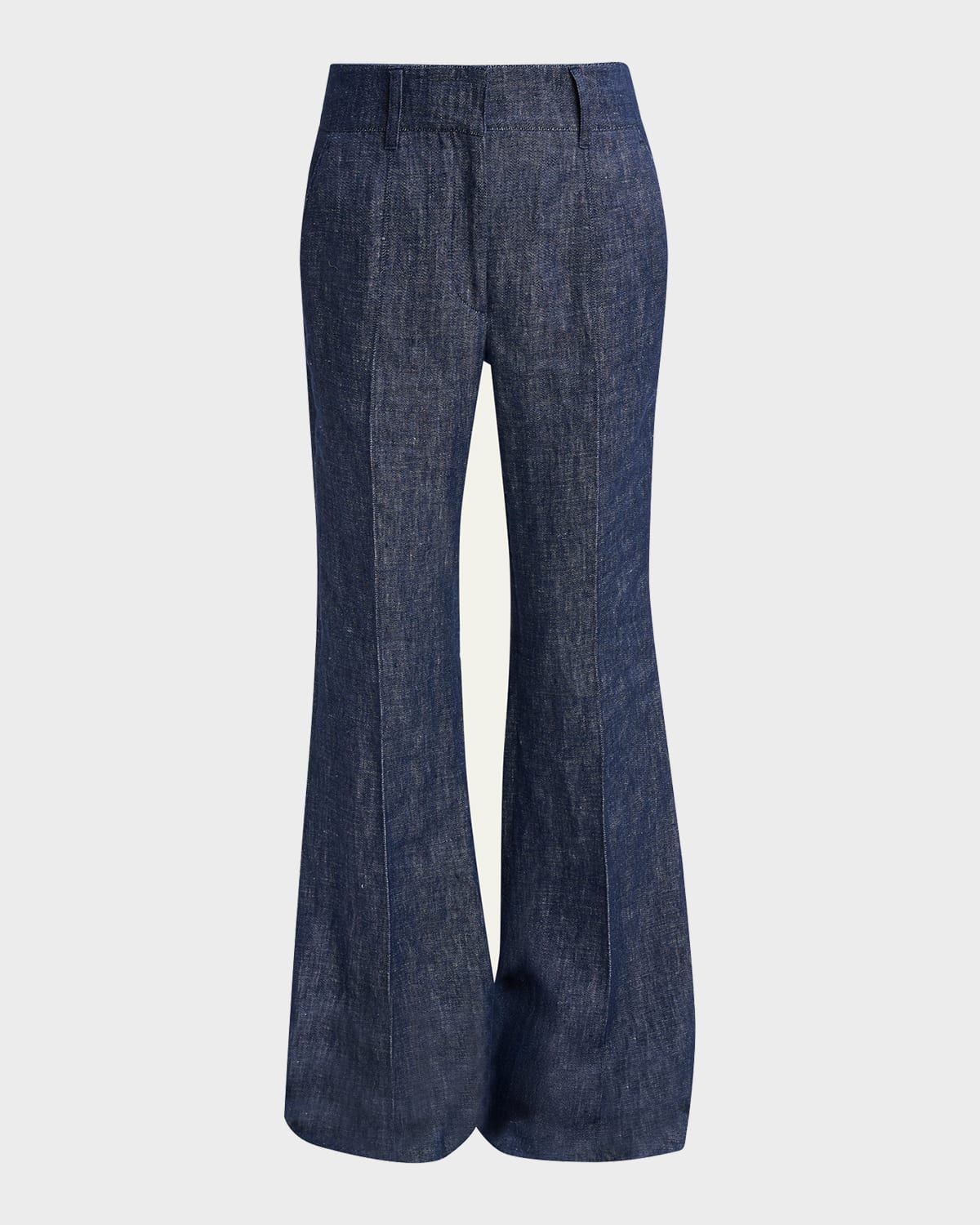 Rhein Pintuck Linen Flare Pants