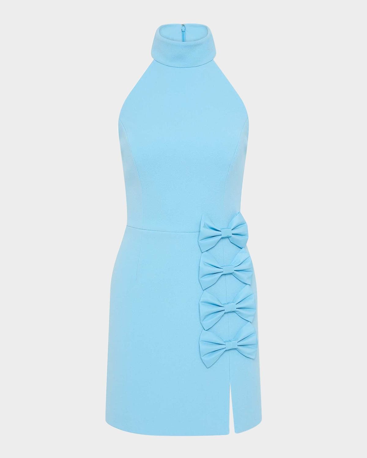 Skye Bow-Embellished Halter Mini Dress