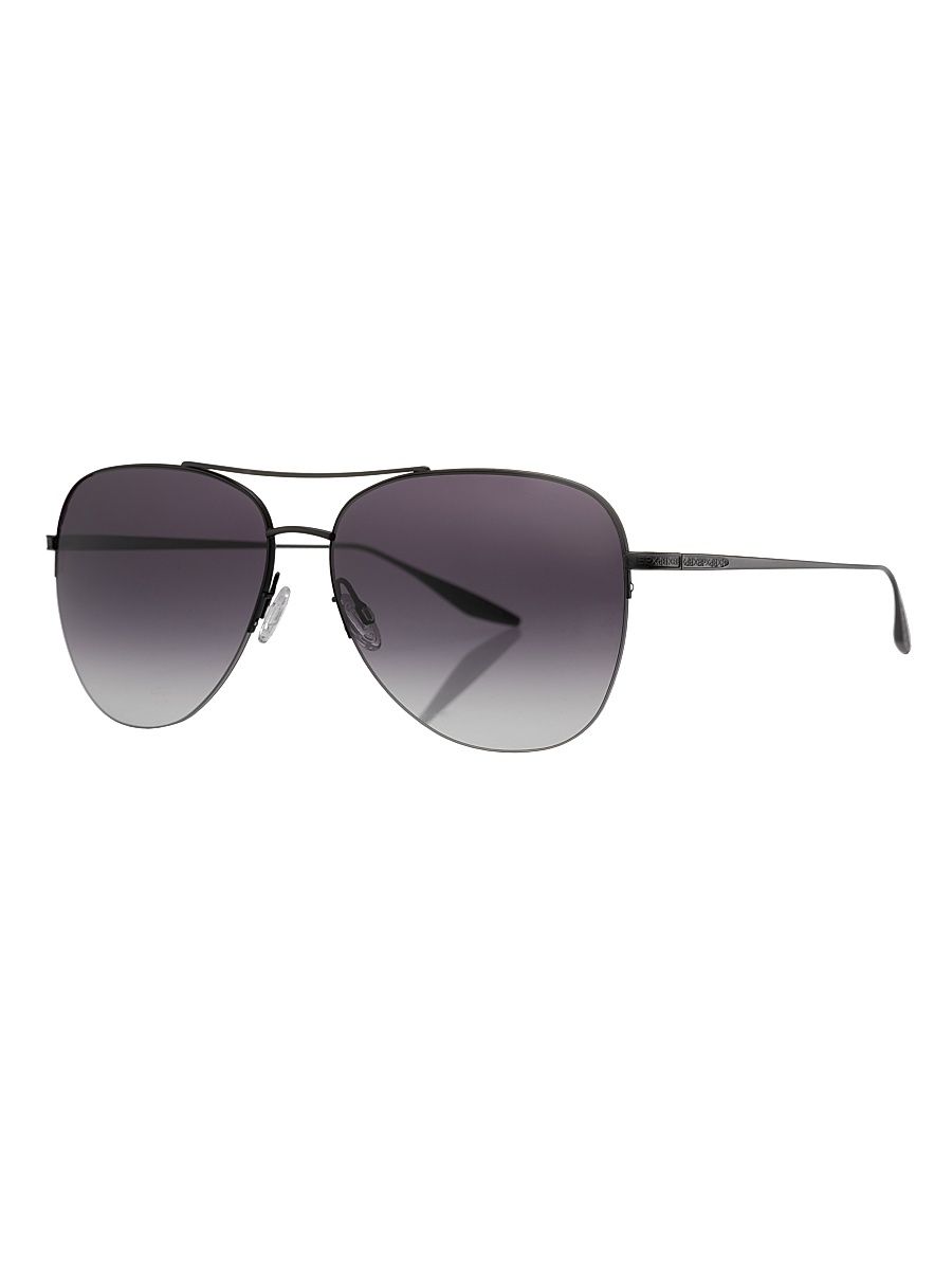 Men's Chevalier 57MM Aviator Sunglasses - Black Satin Smolder