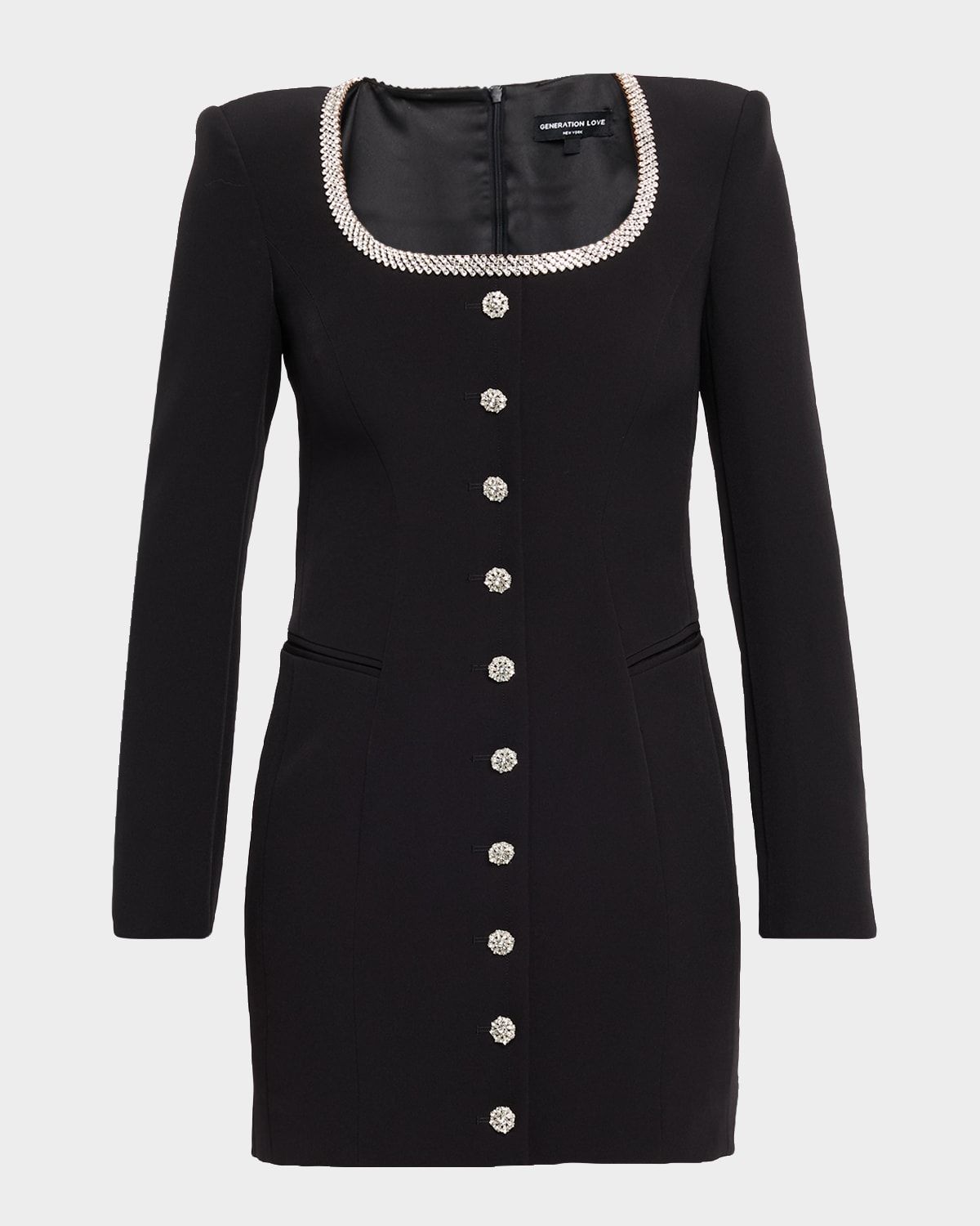 Payton Crepe Crystal-Embellished Mini Dress