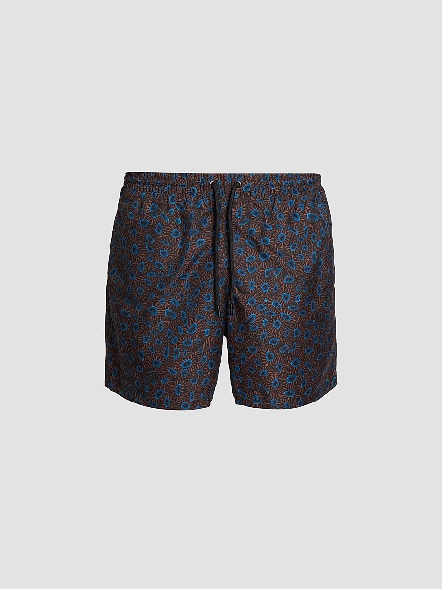 Men's Phibbs Abstract Swim Shorts - Brown - Size Medium