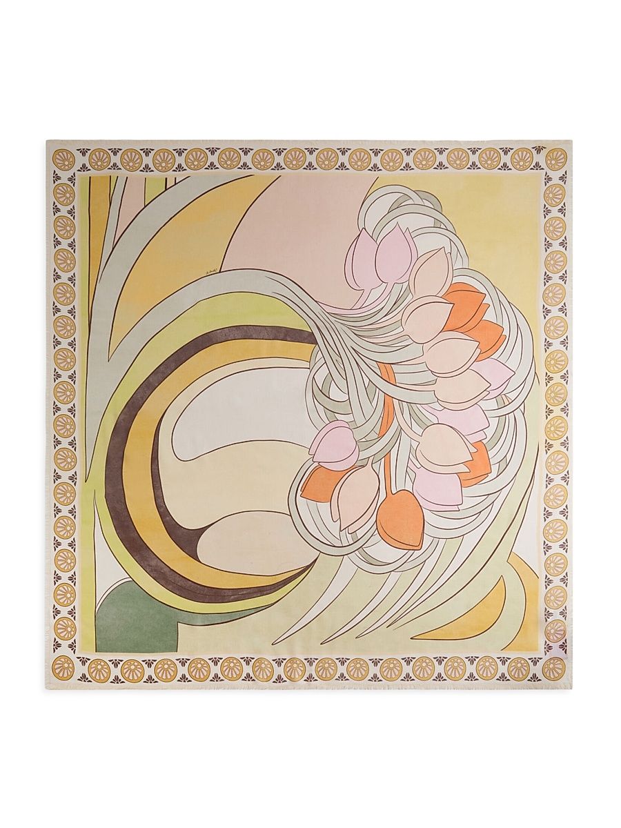 Women's Square Scarf - Tulip Placee Pale Pink