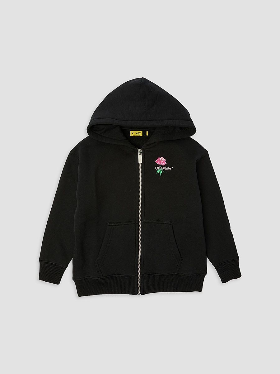 Baby Girl's, Little Girl's & Girl's Arrow Flower Full-Zip Hoodie - Black - Size 16