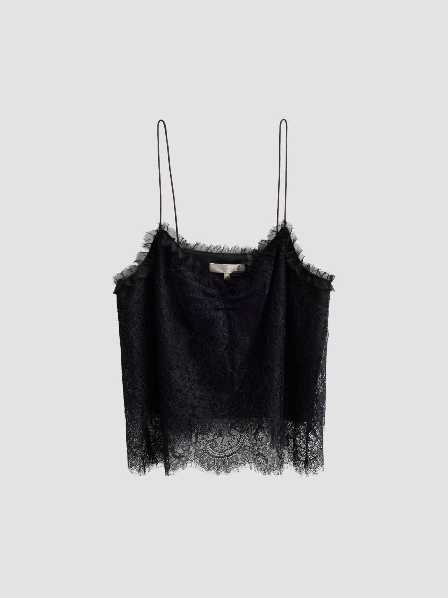 LoveShackFancy Women's Ferni Lace Top - Black - Size XL