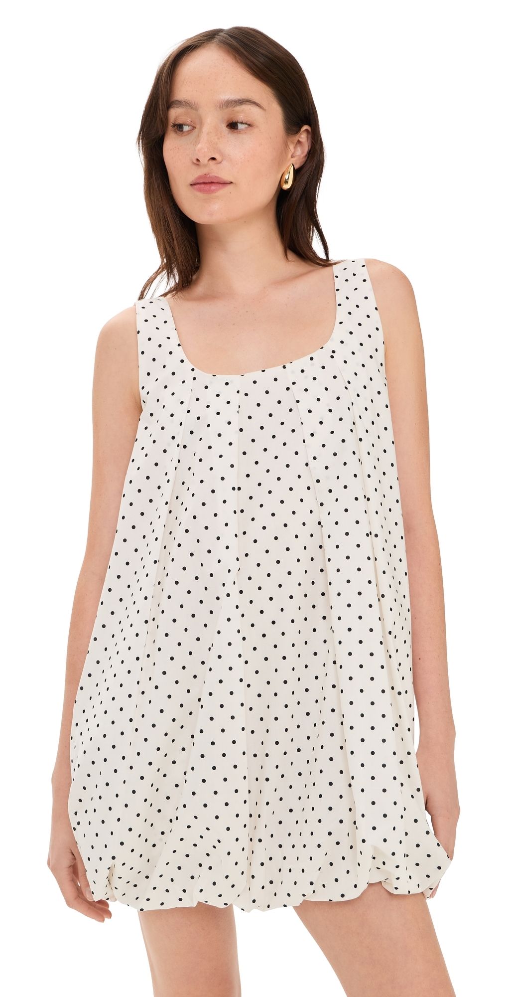 MAUDE CLUB Damson Dress White Black Dots XS