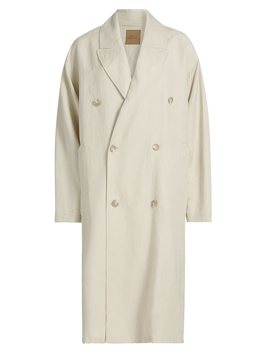 Women's The Baggy Double-Breasted Trench Coat - Stone - Size Medium