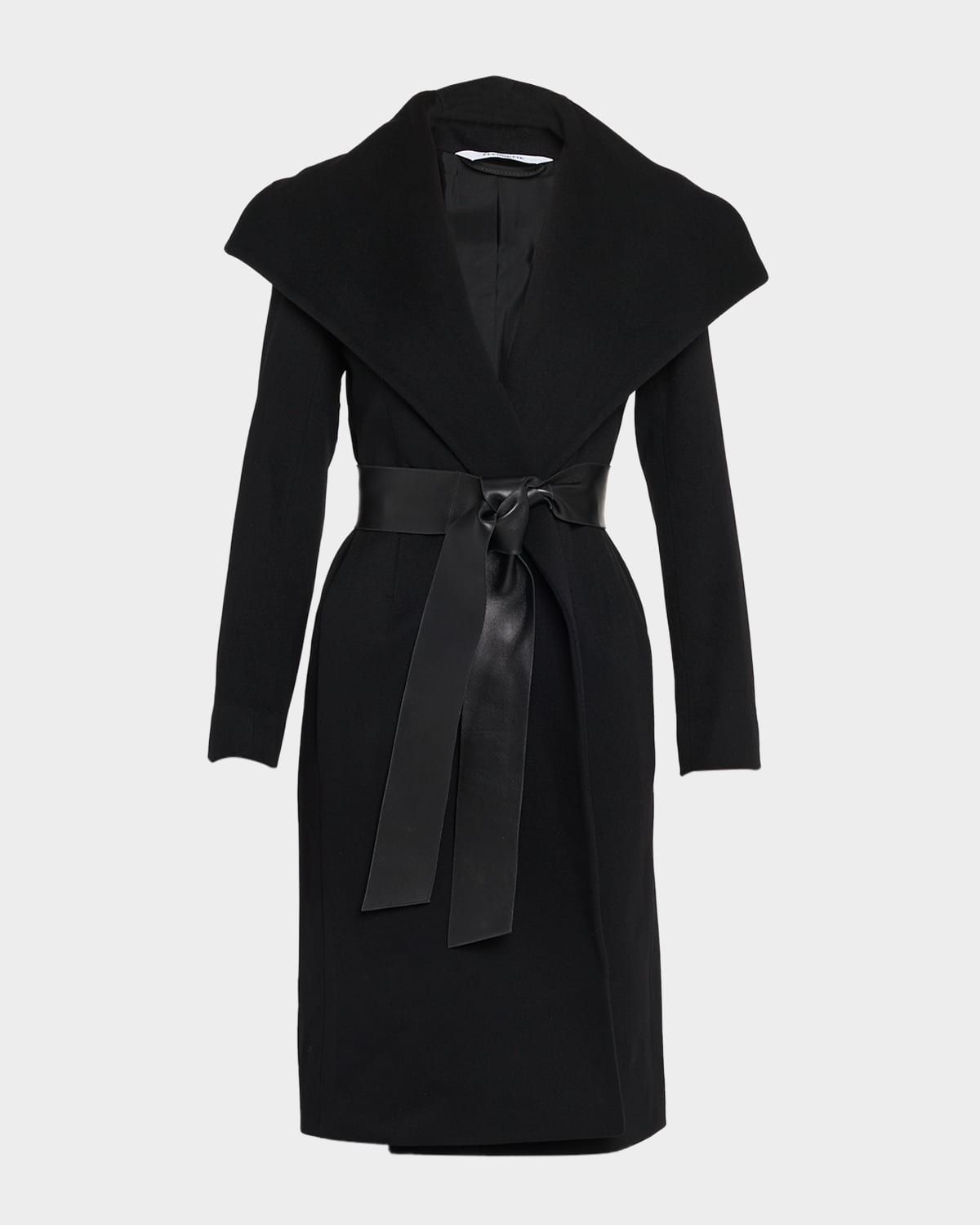 Gemma Wool Wrap Coat with Leather Belt