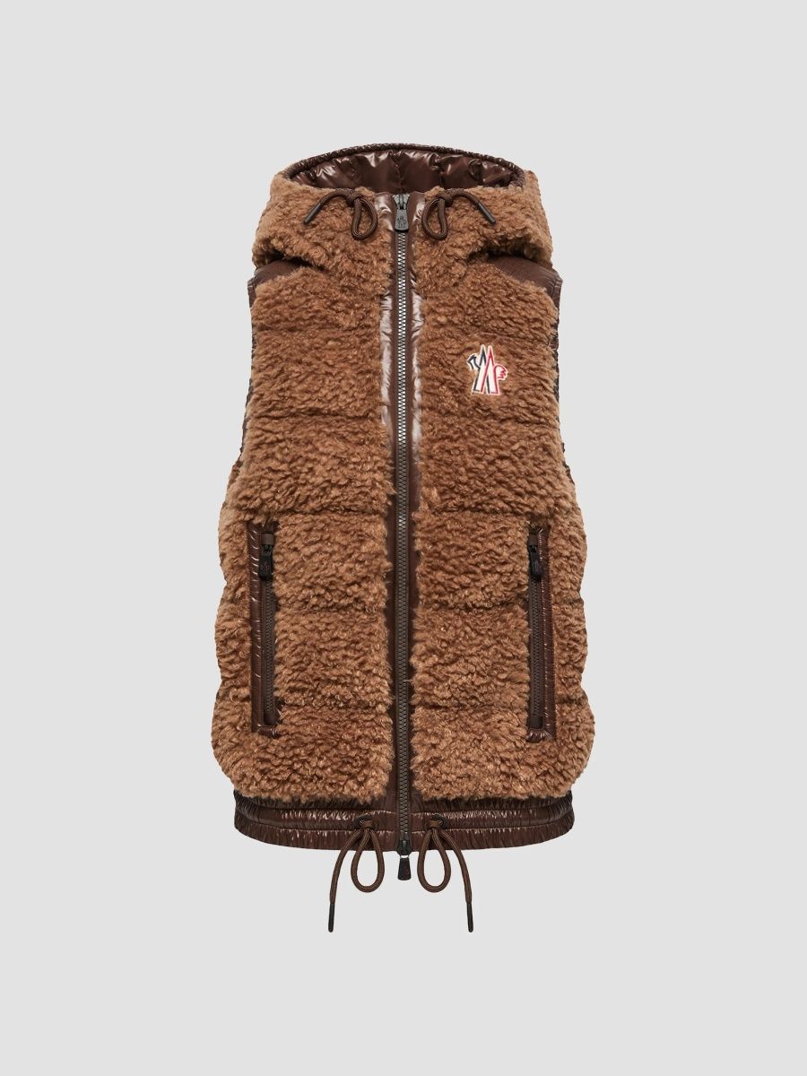 Moncler Grenoble Women's Down-Filled Vest in Teddy - Brown - Size Large